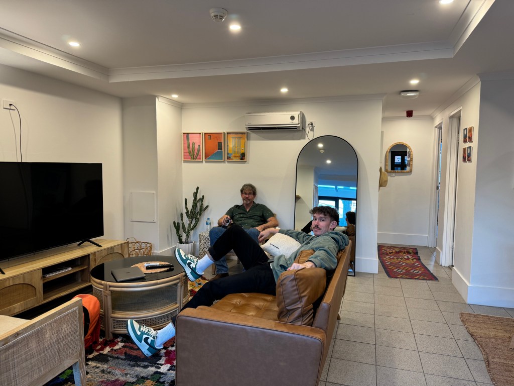 Rob and Gabe at the Hotel Hacienda, Redfern.